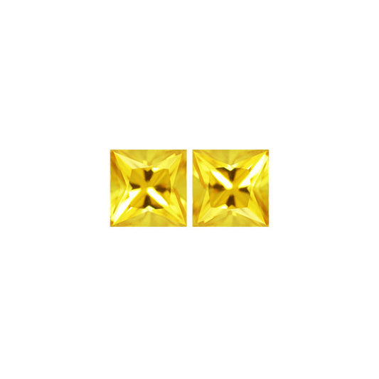 Yellow Sapphire Square Matched Pair 2.82 cttw.