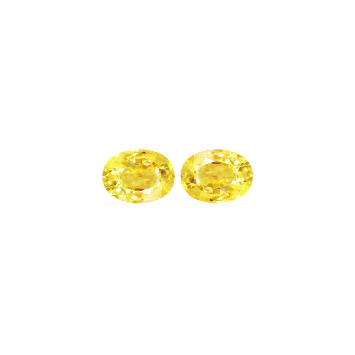 Yellow Sapphire Oval Matched Pair 2.37 cttw.