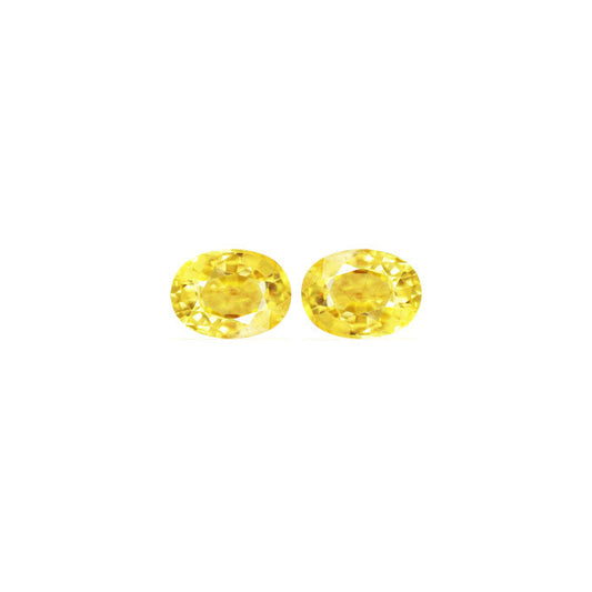 Yellow Sapphire Oval Matched Pair 2.37 cttw.