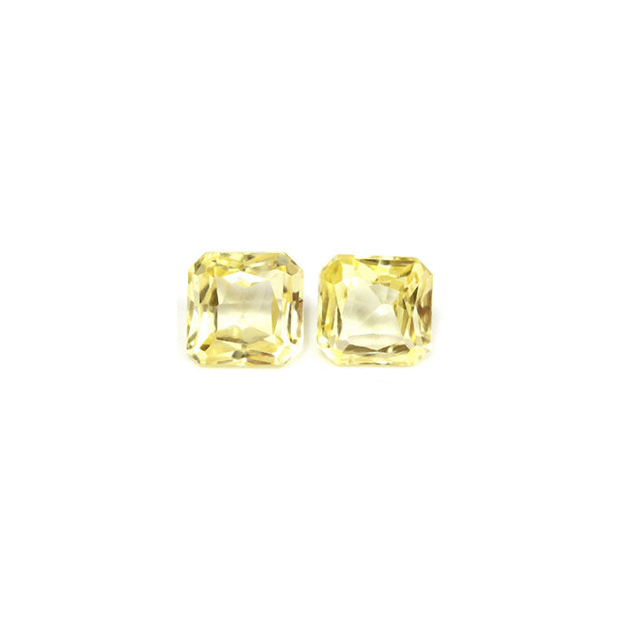 Yellow Sapphire Matched Pair  Emerald Cut Untreated 1.40cttw.