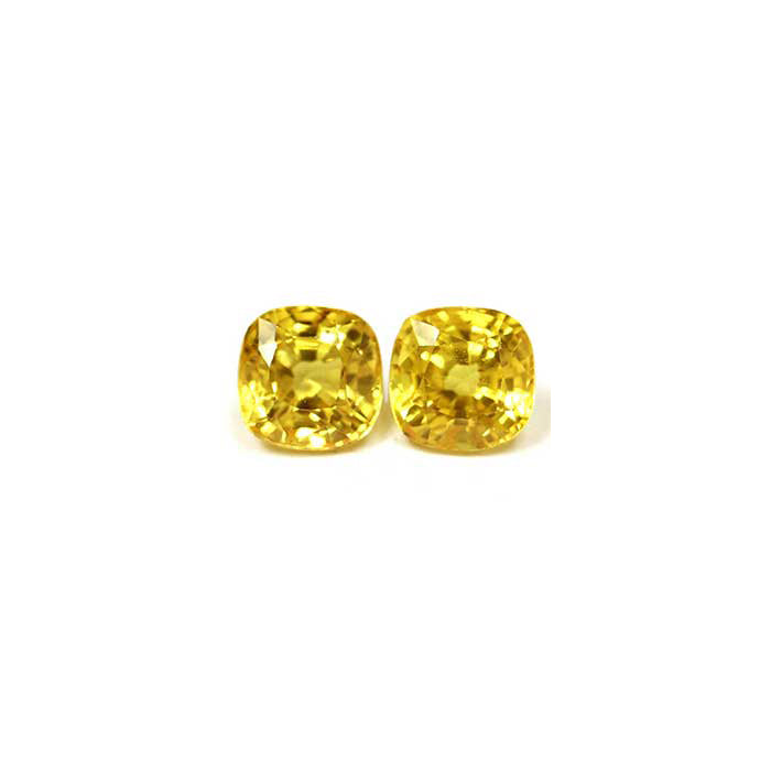 Yellow Sapphire Cushion Matched Pair 1.83 cttw.
