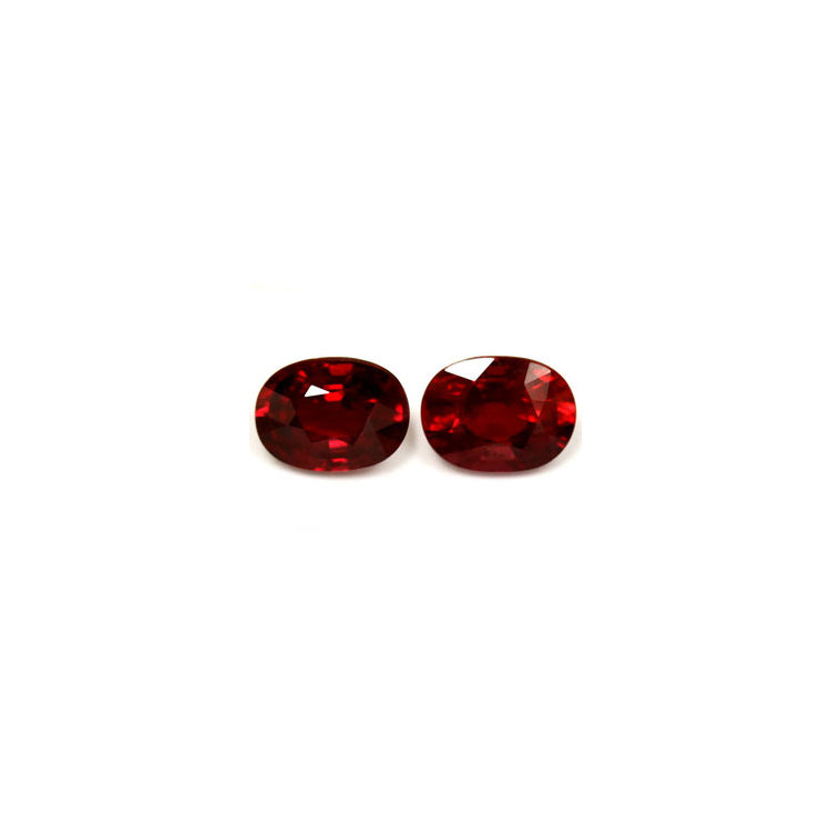 Ruby Oval Matched Pair GIA Certified Untreated 3.11  cttw.