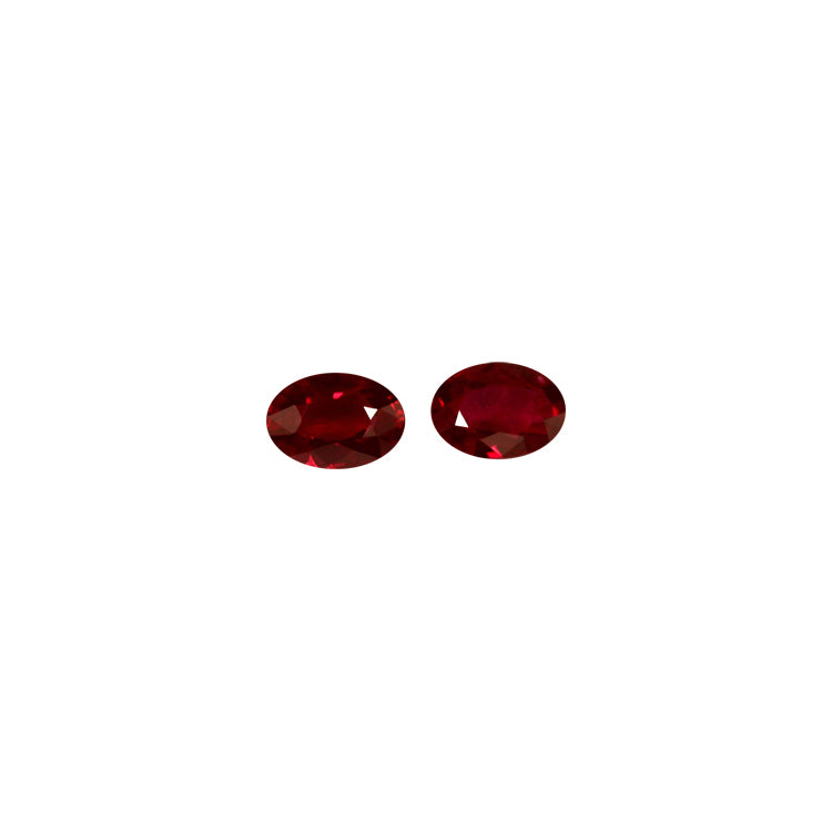 Ruby Oval Matched Pair GIA Certified  Untreated 2.06 cttw.