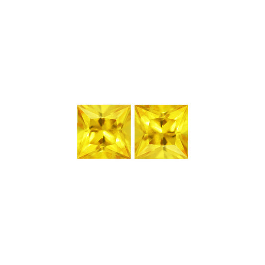 Yellow Sapphire Square Matched Pair 2.71 cttw.