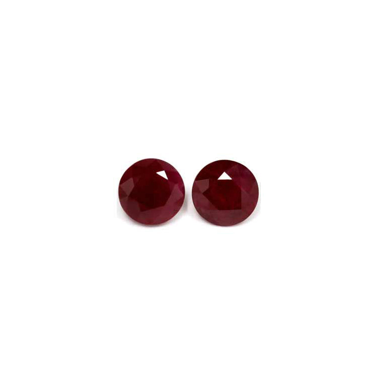 Ruby Round Matched  Pair GIA Certified 3.52 cttw.