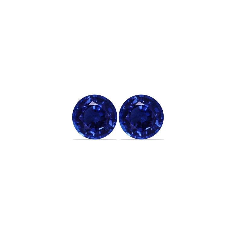 BLUE SAPPHIRE AGL Certified Untreated 4.59  cttw. Round Matched Pair