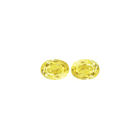 Yellow Sapphire Oval Matched Pair  2.35 cttw.