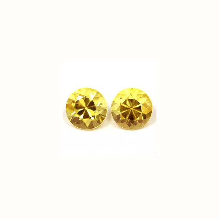 Yellow Sapphire Round Matched Pair 1.45 cttw.