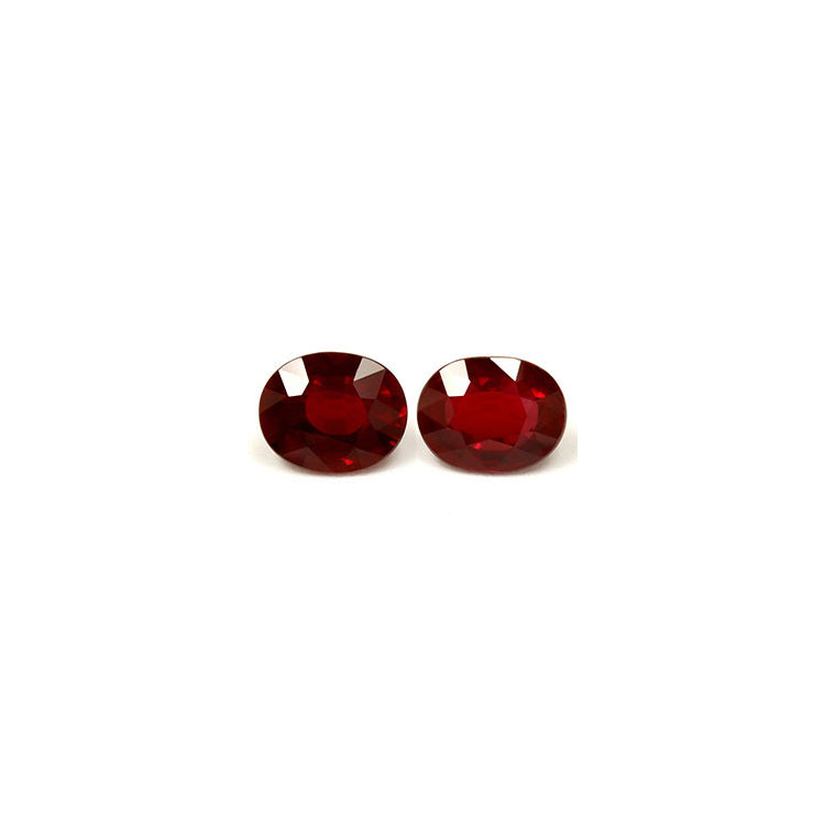 Ruby Cushion Matched Pair GIA Certified Untreated 3.01 cttw.