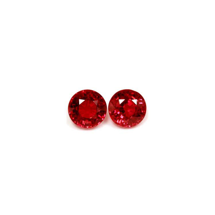 Ruby Round Matched Pair GIA  Certified   2.81 cttw.