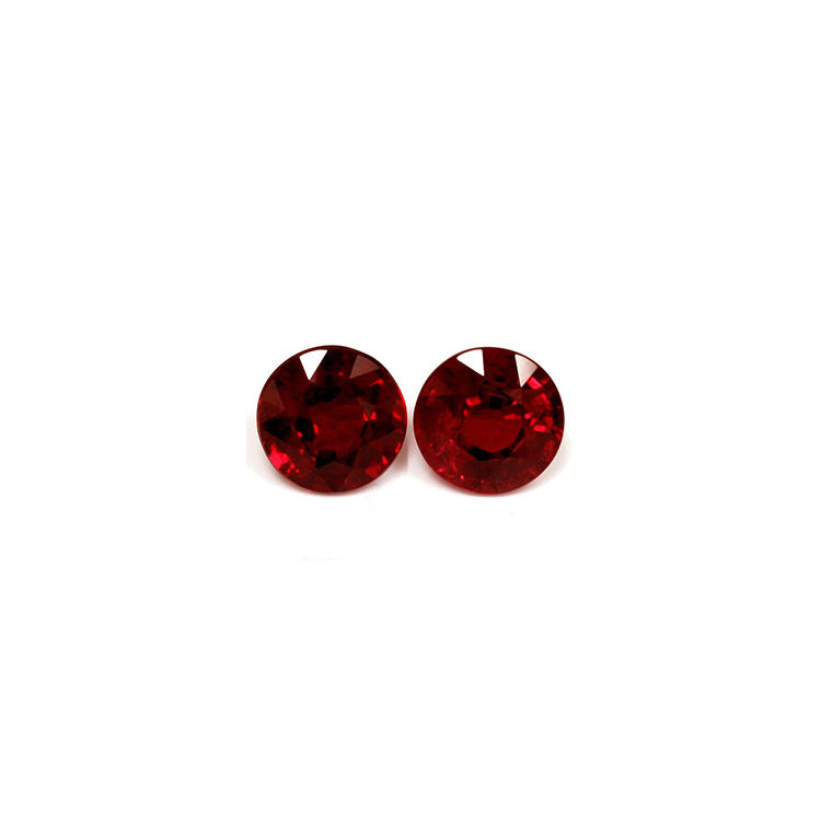 Ruby Round Matched Pair GIA Certified  2.46 cttw.