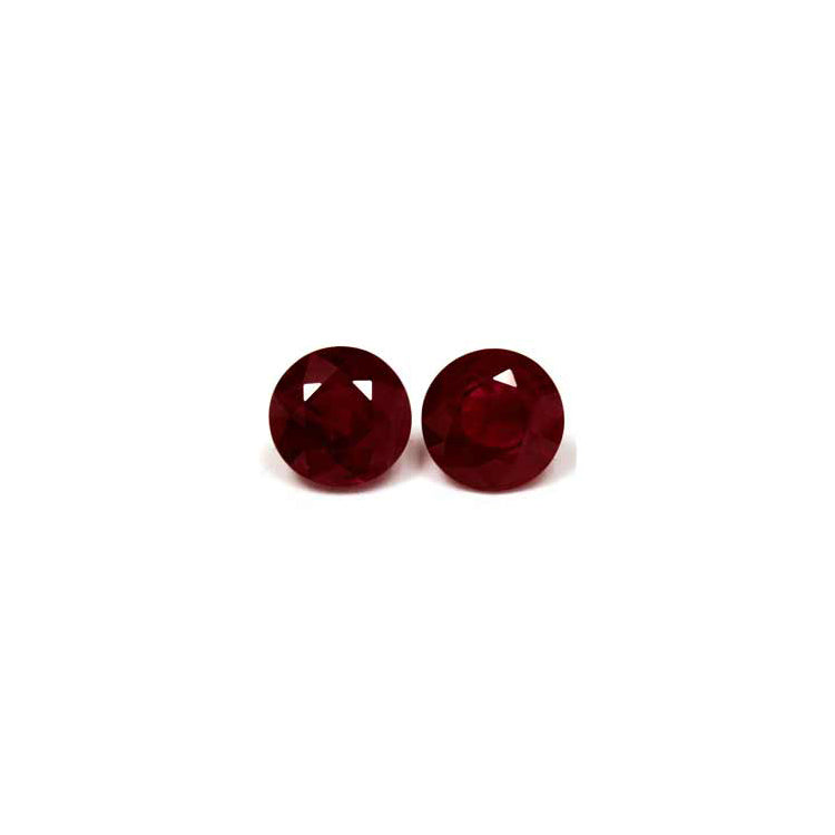 Ruby Round Matched Pair GIA Certified  5.17 cttw.