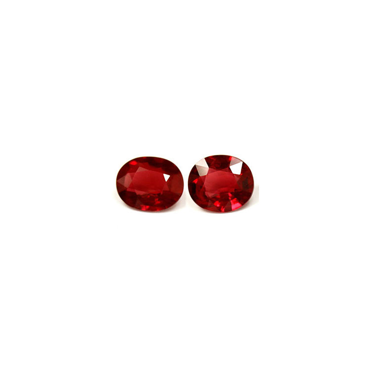 Ruby Oval Matched Pair GIA Certified Untreated 3.00  cttw.