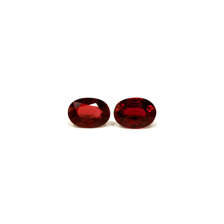 Ruby Oval Matched Pair GIA Certified Untreated  2.38 cttw