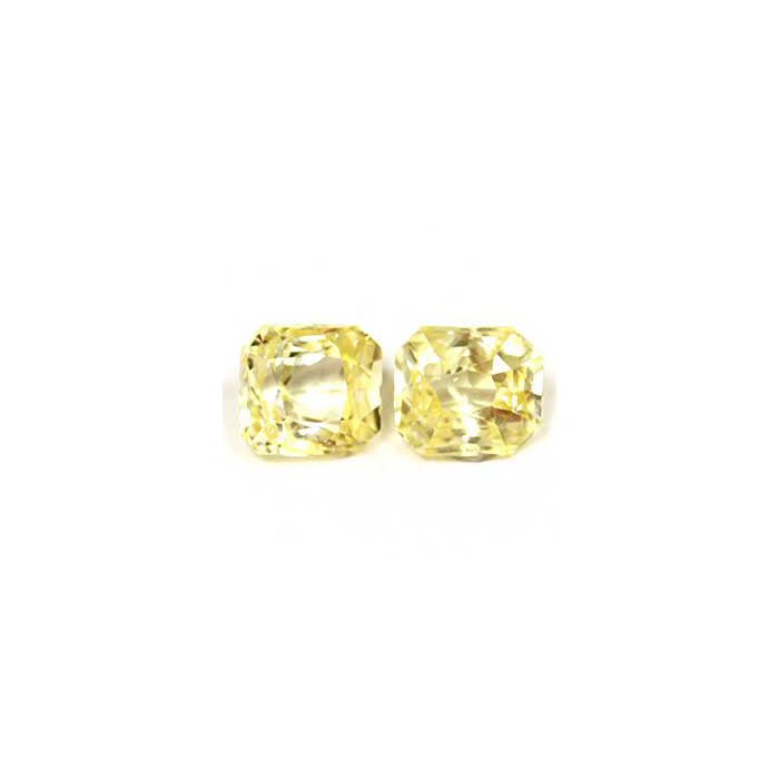 Yellow Sapphire Matched Pair Emerald Cut Untreated 2.32cttw.