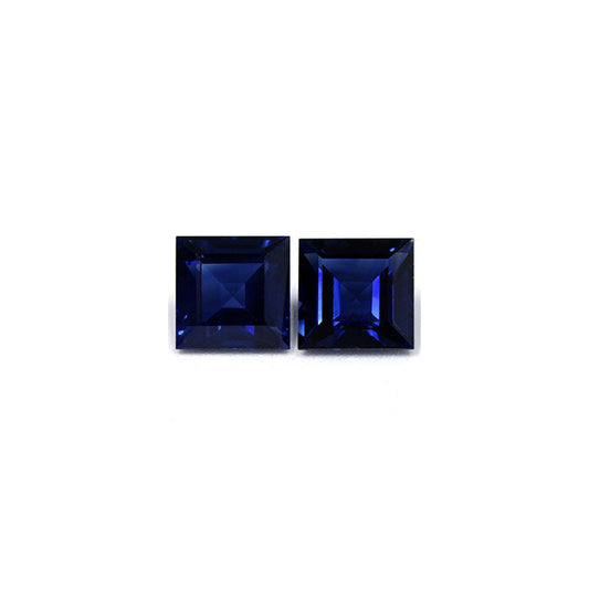 BLUE SAPPHIRE GIA Certified 4.24 cttw. Square Matched Pair