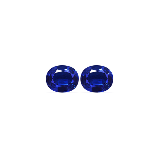 BLUE SAPPHIRE Oval Matched Pair  GIA Certified Untreated 13.13 cttw.