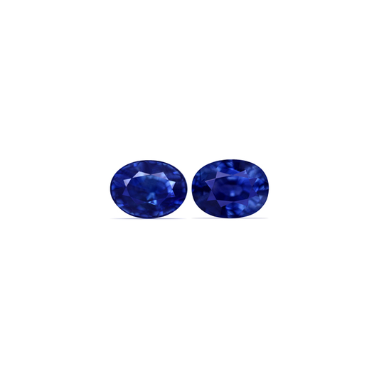 BLUE SAPPHIRE GIA Certified Untreated 7.54 cttw. Oval Matched Pair