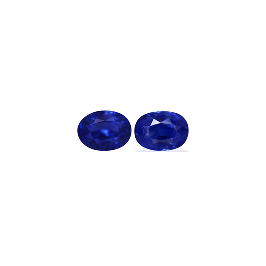 BLUE SAPPHIRE Oval Matched Pair GIA Certified Untreated 9.56 cttw.
