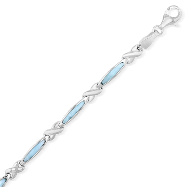 Larimar Bar & X Bracelet