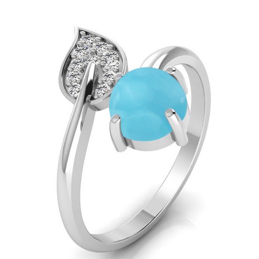 Leaf Larimar Ring