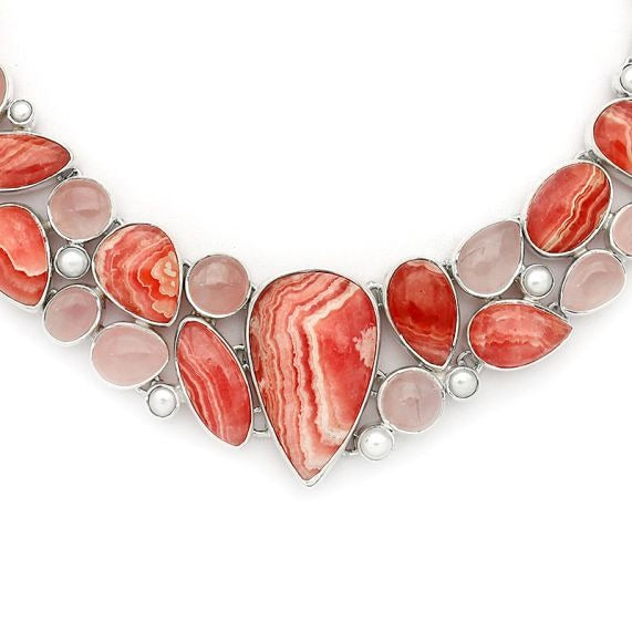 Rhodochrosite,RoseQT,Freshwater pearl