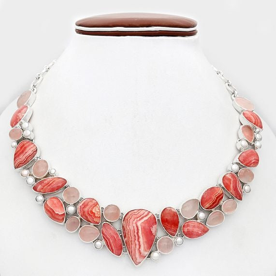 Rhodochrosite,RoseQT,Freshwater pearl