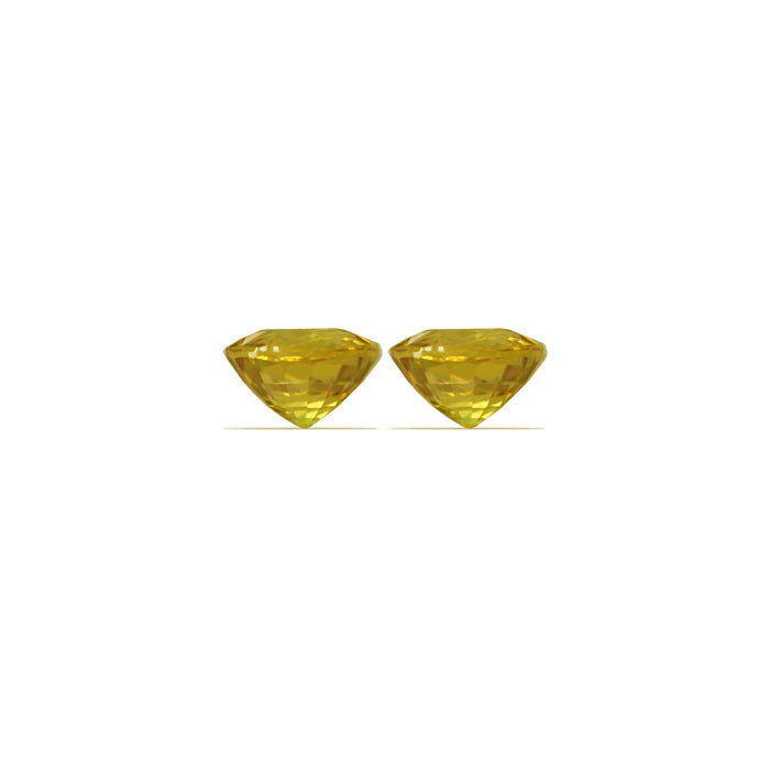 Yellow Sapphire Round Matched Pair 3.72 cttw.