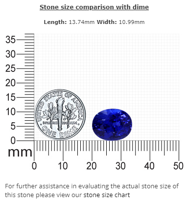 BLUE SAPPHIRE Oval GIA Certified 11.37  cts.