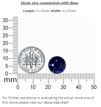 BLUE SAPPHIRE Round GIA Certified Untreated 7.26 cts.