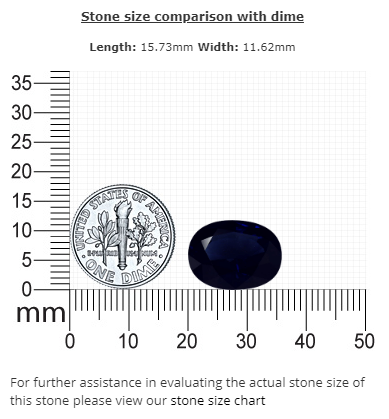 BLUE SAPPHIRE Oval GIA Certified Untreated 10.38 cts.