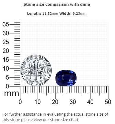 BLUE SAPPHIRE Cushion 6.60  cts. GIA Certified Untreated