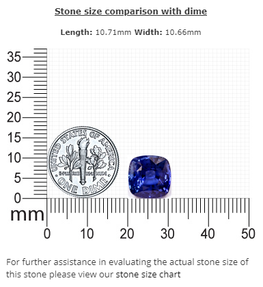 BLUE SAPPHIRE Cushion 8.68 cts. GIA Certified Untreated