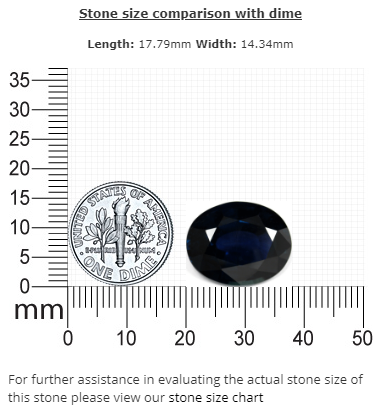 BLUE SAPPHIRE Oval GIA Certified Untreated 15.40 cts.