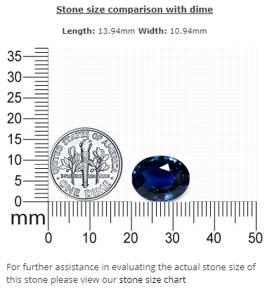 BLUE SAPPHIRE Oval GIA Certified Untreated 9.87 cts.