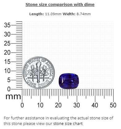 BLUE SAPPHIRE Cushion GIA Certified Untreated 6.51  cts.