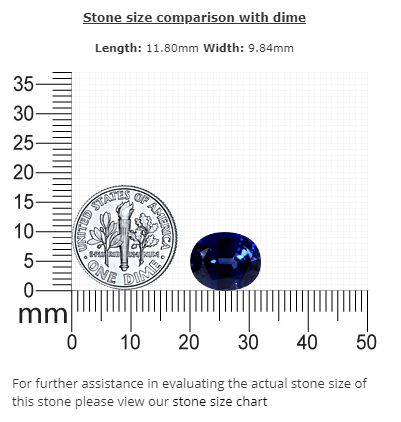 BLUE SAPPHIRE Oval AGL Certified Untreated 7.35  cts.