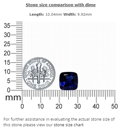 BLUE SAPPHIRE Cushion GIA Certified 6.47 cts.