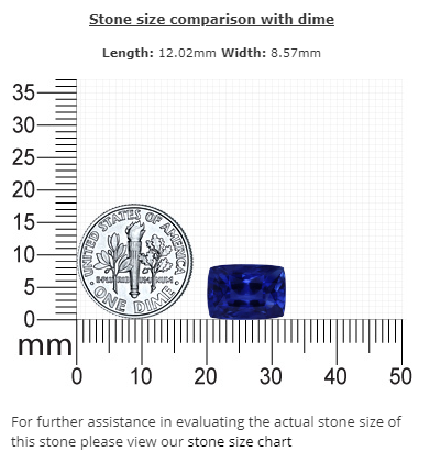 BLUE SAPPHIRE GIA Certified 6.07 cts Cushion