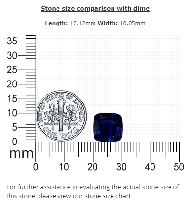 BLUE SAPPHIRE GIA Certified 6.38 cts. Cushion