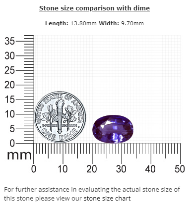 BLUE SAPPHIRE GIA Certified 7.84 cts.  Oval