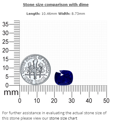 BLUE SAPPHIRE GIA Certified 6.35 cts. Cushion