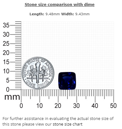 BLUE SAPPHIRE GIA Certified Untreated 5.13 cts. Cushion