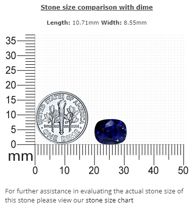 BLUE SAPPHIRE GIA Certified 6.11 cts. Cushion