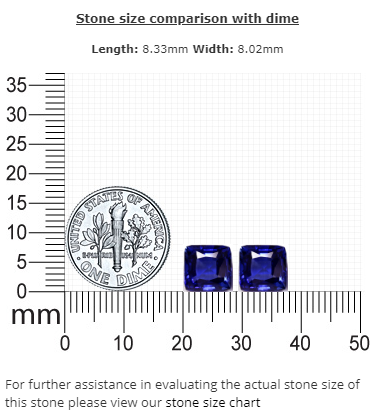 BLUE SAPPHIRE GIA Certified 7.25 cttw. Square Matched Pair