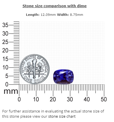 BLUE SAPPHIRE GIA Certified Untreated 6.39  cts. Cushion