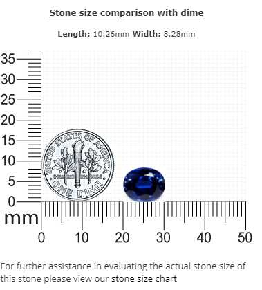 BLUE SAPPHIRE GIA Certified Untreated 4.09 cts.  Oval