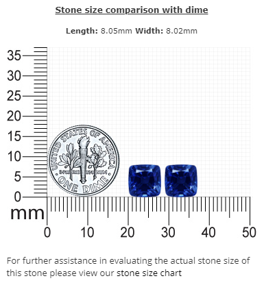 BLUE SAPPHIRE AGL Certified Untreated 7.07 cttw. Cushion Matched Pair