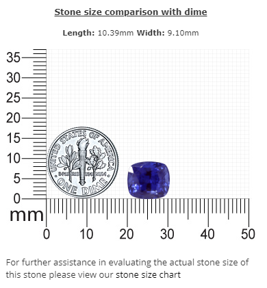BLUE SAPPHIRE  GIA Certified 6.04 cts. Cushion