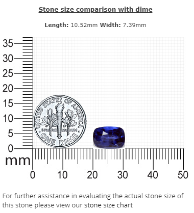 BLUE SAPPHIRE GIA Certified Untreated 4.22 cts. Cushion